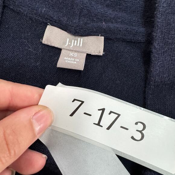 J.Jill Cardigan Womens X Small Blue Knit Sweater Button Up Cotton Blend - Picture 3 of 9